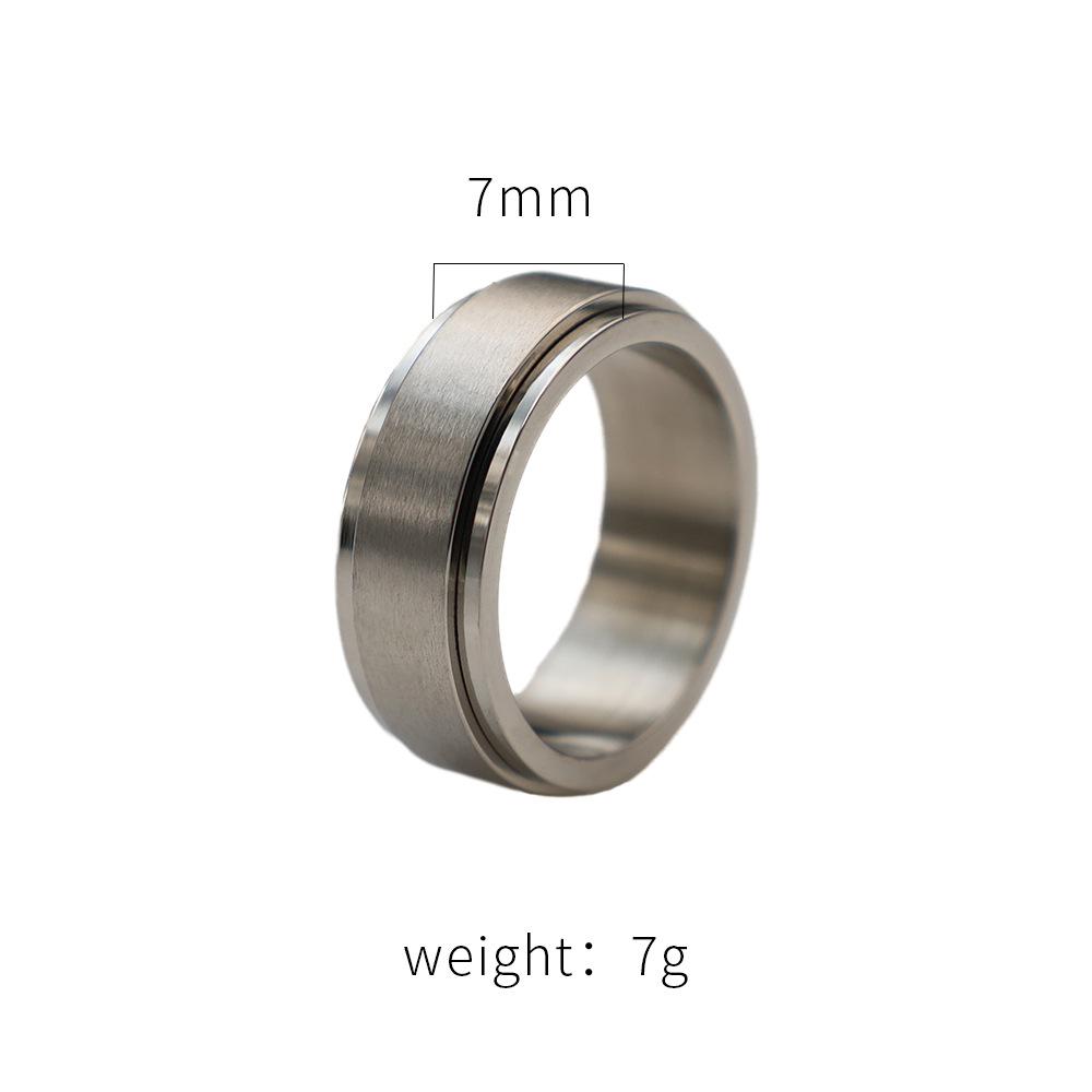 Plain Ring Can Be Engraved Titanium Steel Brushed Rotating Ring Does Not Fade Niche Design Neutral Wind Couple Pair Tide Ring No. 10
Plain Ring Can Be Engraved Titanium Steel Brushed Rotating Ring Does Not Fade Niche Design Neutral Wind Couple Pair Tide Ring No. 10