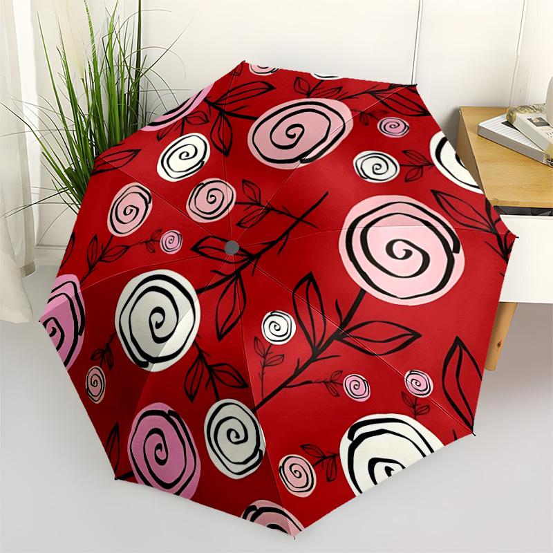 1pc Roses Pattern Automatic Opening/Closing Folding Umbrella with 8 Ribs, Plastic Handle, Windproof Portable Sunshade Umbrella yy251222216
1pc Roses Pattern Automatic Opening/Closing Folding Umbrella with 8 Ribs, Plastic Handle, Windproof Portable Sunshade Umbrella yy251222216