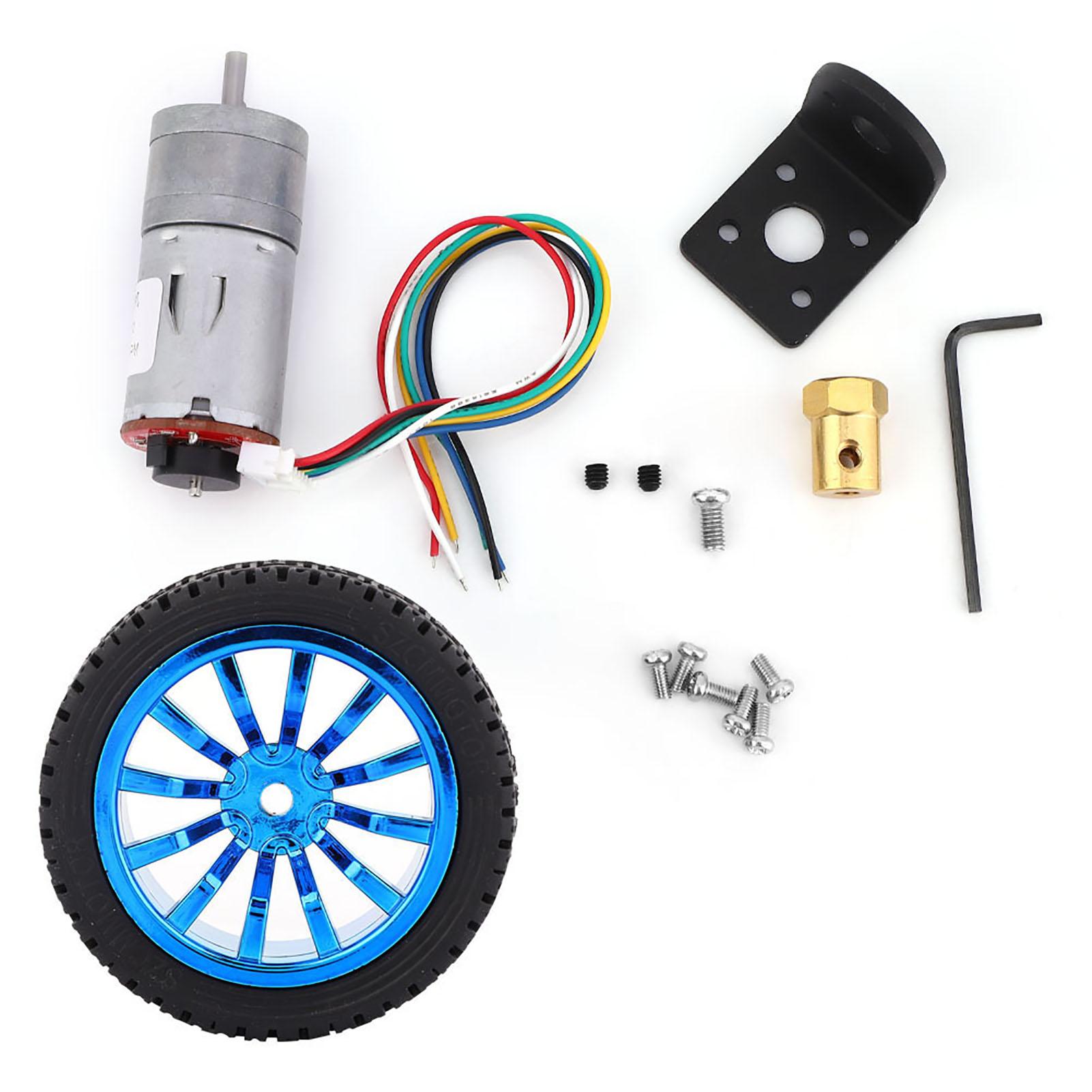 Мотор-редуктор DIY Encoder з монтажним кронштейном, 65-мм комплектом коліс для розумного автомобільного робота DC12V(30 об/хв)
Мотор-редуктор DIY Encoder з монтажним кронштейном, 65-мм комплектом коліс для розумного автомобільного робота DC12V(30 об/хв)