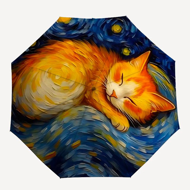 1pc Cat Night Automatic Folding Umbrella - Compact 8-Rib Design, Durable Plastic & Iron, Lightweight for Outdoor Daily Use087
1pc Cat Night Automatic Folding Umbrella - Compact 8-Rib Design, Durable Plastic & Iron, Lightweight for Outdoor Daily Use087
