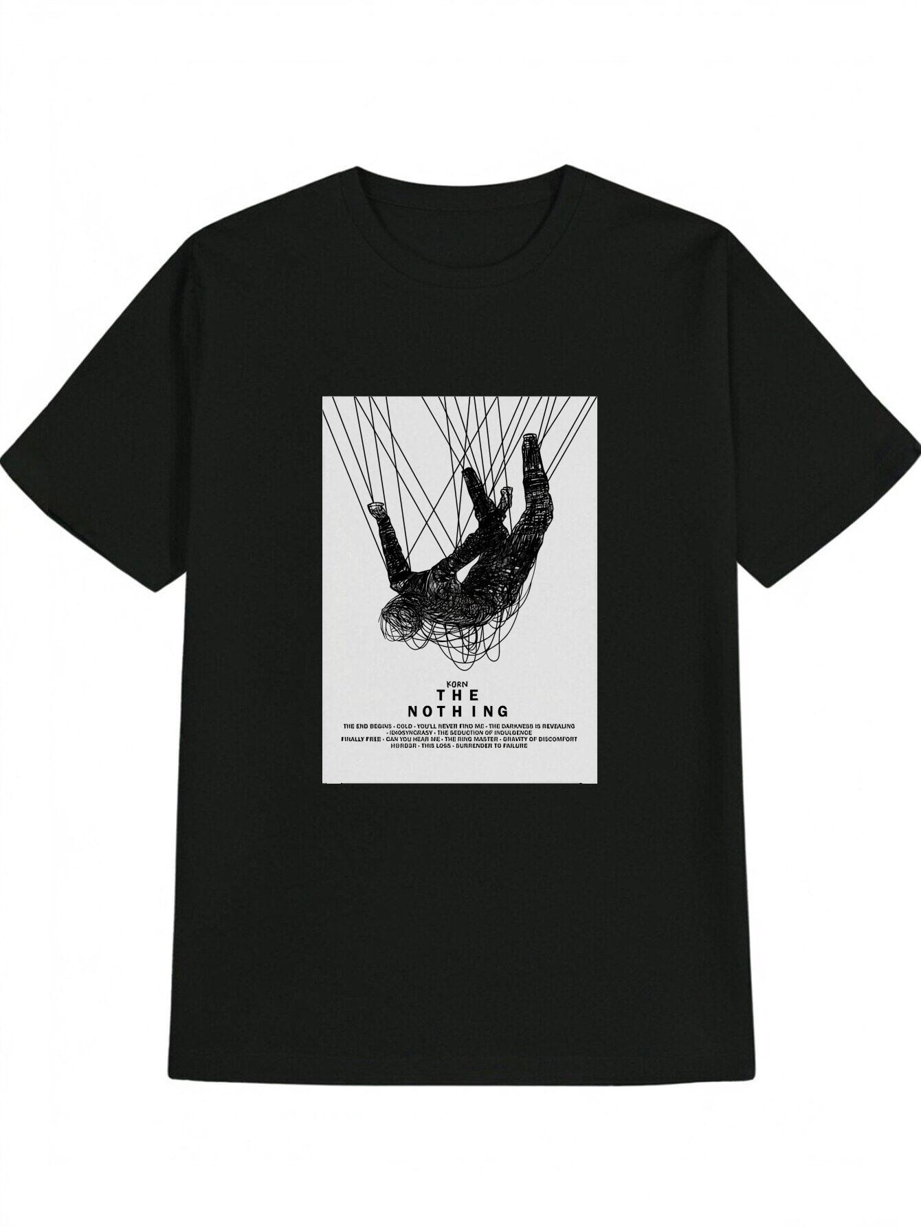 Casual Black T-shirt with Suspended Figure & Nothing Graphic Print - Round Neck XXL
Casual Black T-shirt with Suspended Figure & Nothing Graphic Print - Round Neck XXL