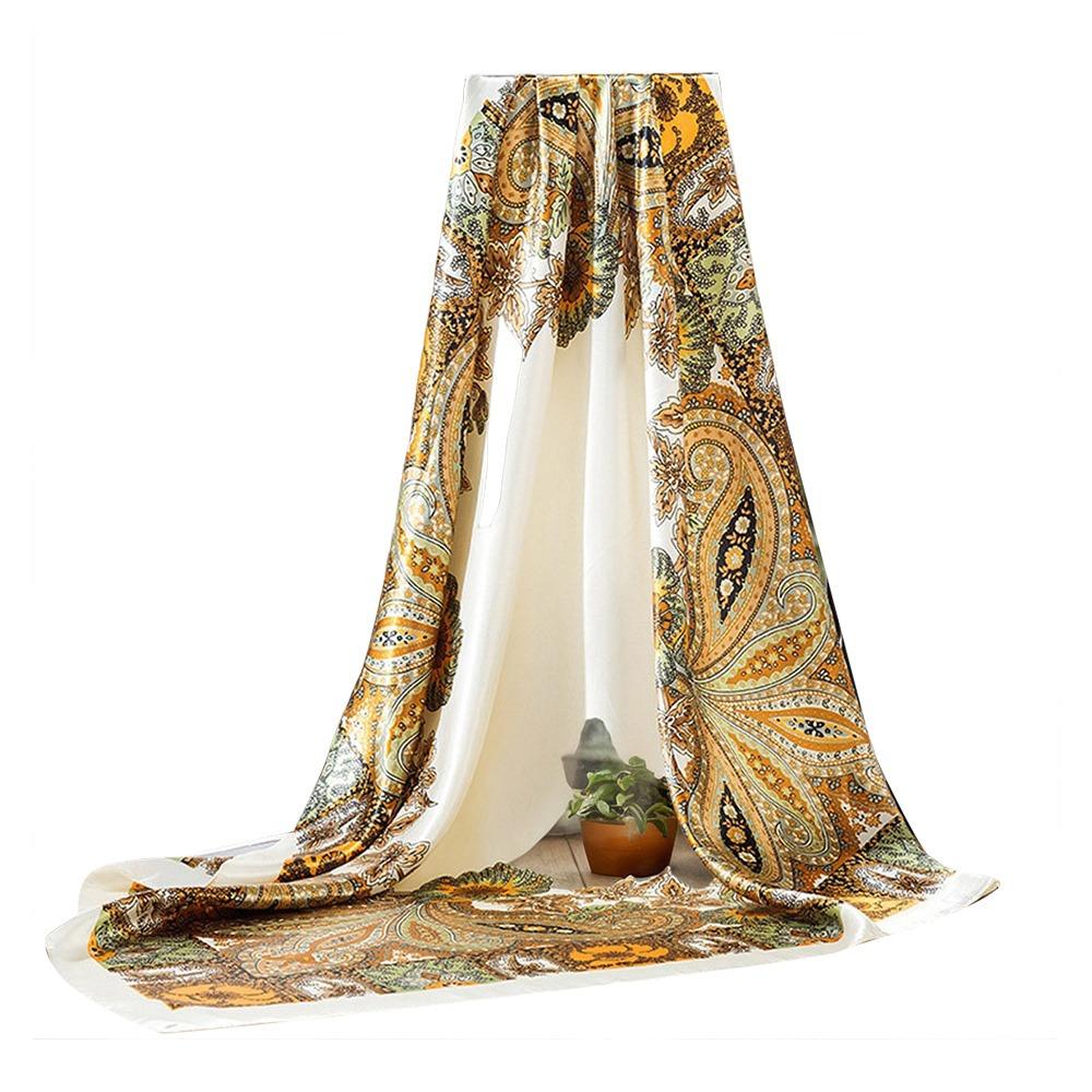 Gift 90x90cm Satin Headscarf Print Imitation Silk Square Scarf Hair Towel
Gift 90x90cm Satin Headscarf Print Imitation Silk Square Scarf Hair Towel