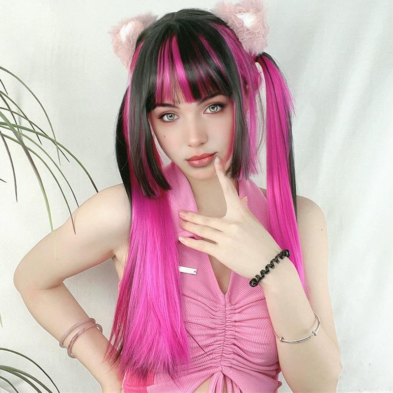 Black Pink Ombre Long Straight Pigtail Cosplay Wig, Heat Resistant Synthetic Hair for Halloween Party
Black Pink Ombre Long Straight Pigtail Cosplay Wig, Heat Resistant Synthetic Hair for Halloween Party
