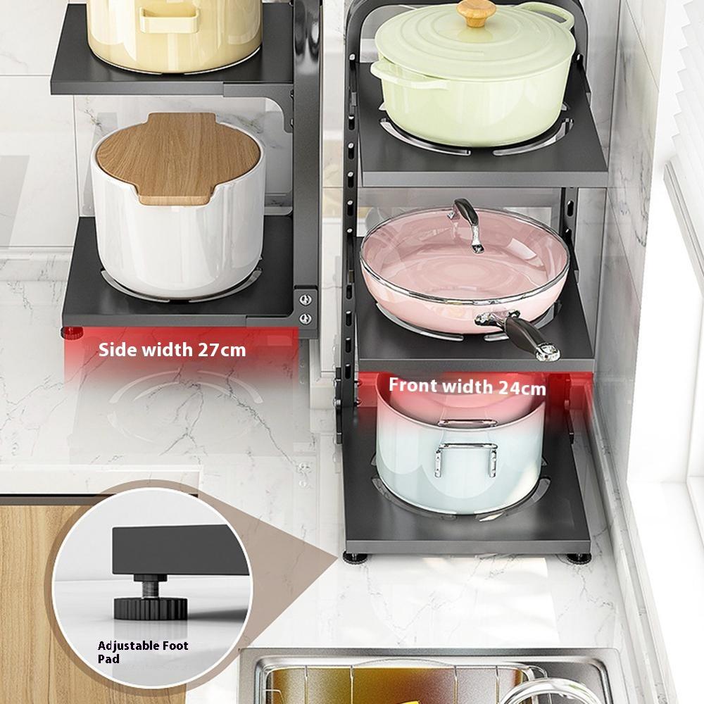 4 Tier Kitchen Storage Rack Carbon Steel Adjustable Pot Pan Storage Shelf Under Sink Cabinet Organizer Black
4 Tier Kitchen Storage Rack Carbon Steel Adjustable Pot Pan Storage Shelf Under Sink Cabinet Organizer Black