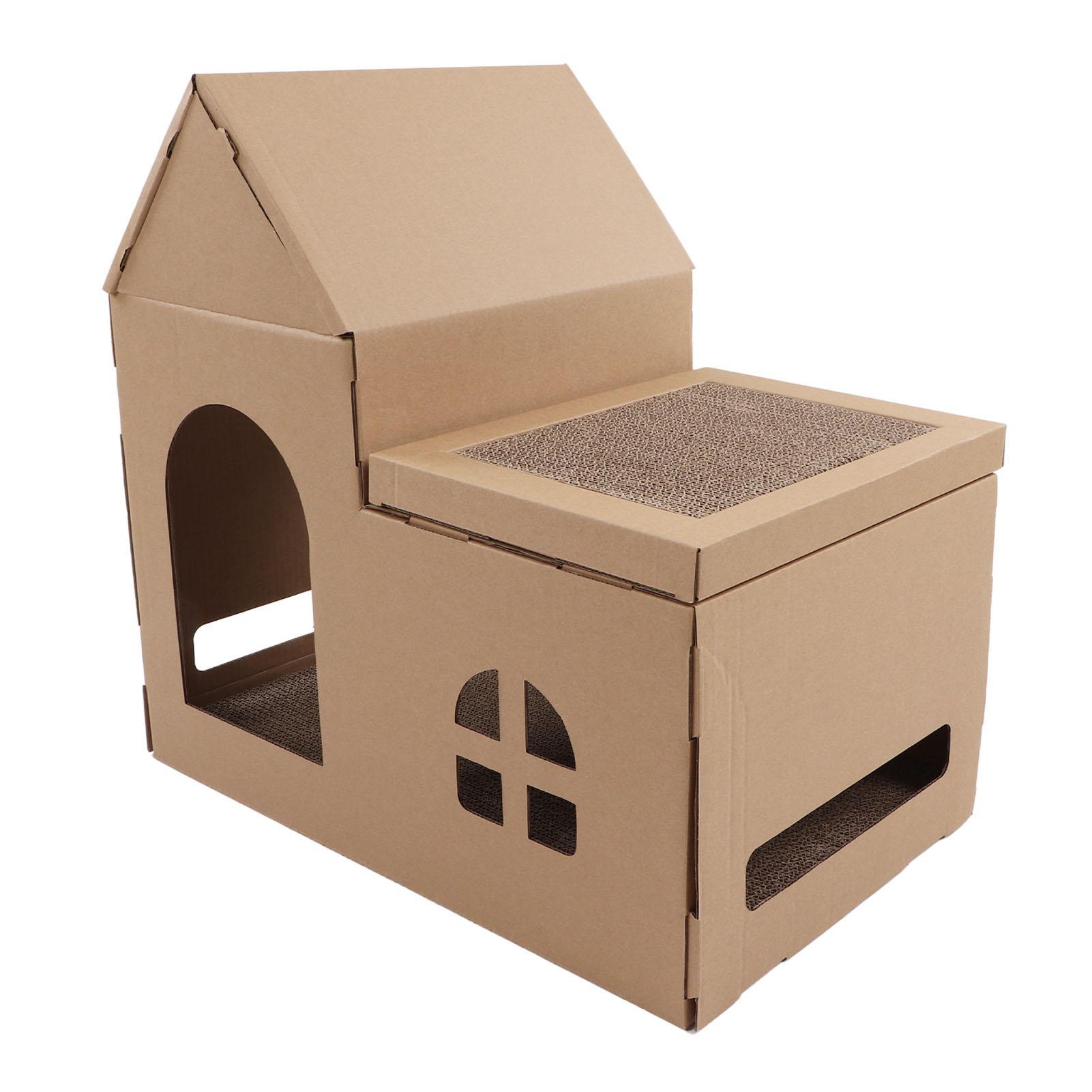 Cardboard Cat House Double Layers Large Space Window Roof Corrugated Cat Scratcher Box House
Cardboard Cat House Double Layers Large Space Window Roof Corrugated Cat Scratcher Box House