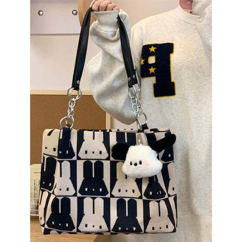 Korean Cute Rabbit Print Tote Bag Women Black White Color Block Large Capacity Shoulder Bag Ladies Canvas Fashion Underarm Bags 39x27x11cm хаки
Korean Cute Rabbit Print Tote Bag Women Black White Color Block Large Capacity Shoulder Bag Ladies Canvas Fashion Underarm Bags 39x27x11cm хаки