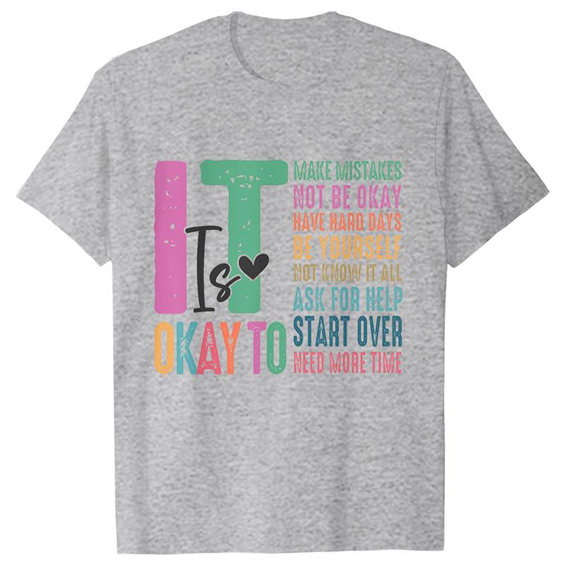 Its Okay To Make Some Mistakes Tshirt for Women Unisextal Health Shirt Motivational Y2k Tops Short Sleeve Casual Female Clothing 4XL
Its Okay To Make Some Mistakes Tshirt for Women Unisextal Health Shirt Motivational Y2k Tops Short Sleeve Casual Female Clothing 4XL