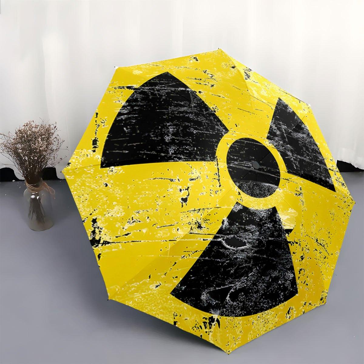 Automatic Folding Umbrella with Distressed Radioactive Symbol - Portable Collapsible Design, 8-Rib Durable Frame, Yellow & Bla
Automatic Folding Umbrella with Distressed Radioactive Symbol - Portable Collapsible Design, 8-Rib Durable Frame, Yellow & Bla