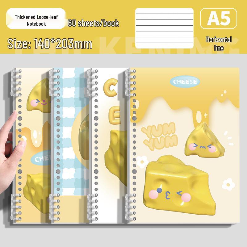 Sea Salt Cheese 5-Hole Ring Binder Notebook with PP Cover, Grid Bullet Journal, and Daily Planner.
Sea Salt Cheese 5-Hole Ring Binder Notebook with PP Cover, Grid Bullet Journal, and Daily Planner.
