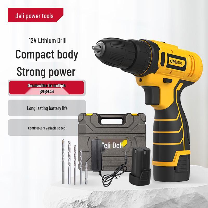 Deli 12V Cordless Drill/Driver Kit CN plug (adapter included)
Deli 12V Cordless Drill/Driver Kit CN plug (adapter included)