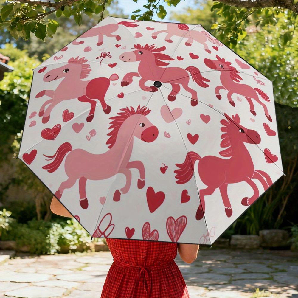 1pc Pink Horse & Heart Print Umbrella - Self-Opening/ Closing, 8-Rib Reinforced Frame, Compact Portable Parasol for &, Lightwe (as the picture,Iron&8K)
1pc Pink Horse & Heart Print Umbrella - Self-Opening/ Closing, 8-Rib Reinforced Frame, Compact Portable Parasol for &, Lightwe (as the picture,Iron&8K)