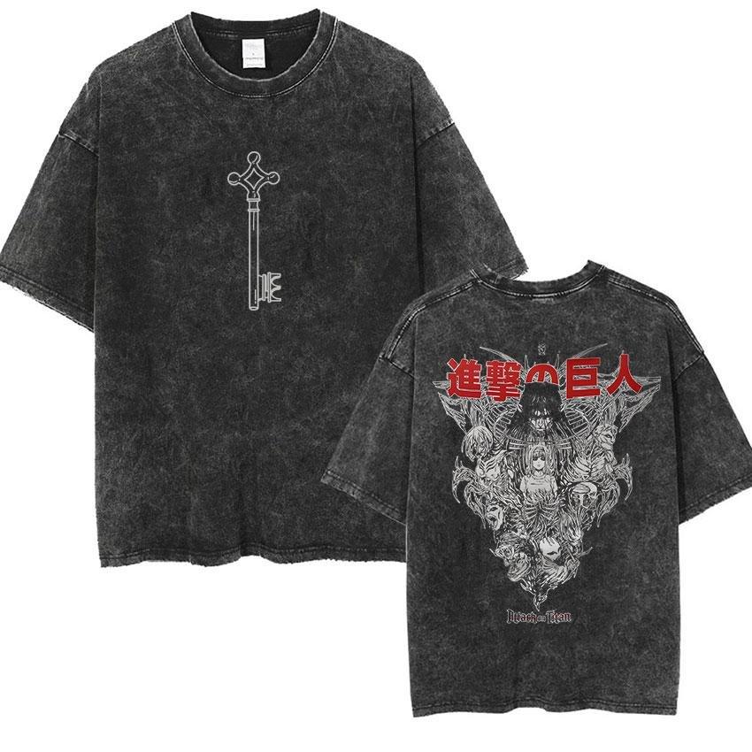 Vintage Washed Tshirt Man Attack on Titan Women Short Sleeve Tee Parentchild Streetwear Anime Print Casual Tops Summer M
Vintage Washed Tshirt Man Attack on Titan Women Short Sleeve Tee Parentchild Streetwear Anime Print Casual Tops Summer M