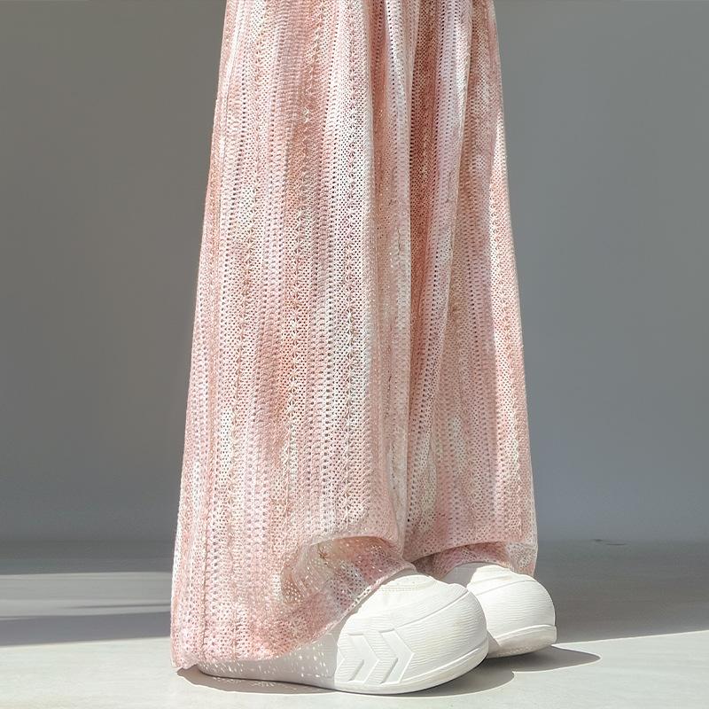 Розовые брюки тай-дай с вырезами и широкими штанинами для женщин на лето, тонкие, новые, с высокой талией, драпирующиеся, повседневные, из ветро- и ледяного шелка, прохладные XL
Розовые брюки тай-дай с вырезами и широкими штанинами для женщин на лето, тонкие, новые, с высокой талией, драпирующиеся, повседневные, из ветро- и ледяного шелка, прохладные XL