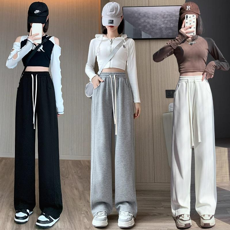 High-Waisted Wide-Leg White Sweatpants for Women - Autumn 2025, Size Small, 145cm Length with Drawstring XL (116-125 jin)
High-Waisted Wide-Leg White Sweatpants for Women - Autumn 2025, Size Small, 145cm Length with Drawstring XL (116-125 jin)