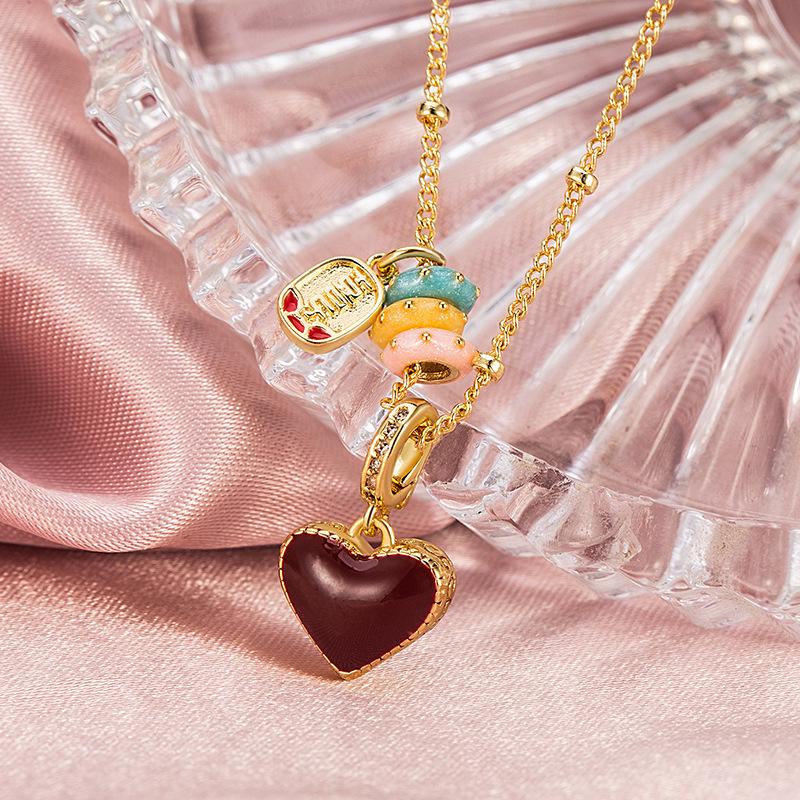 Colorful Heart Drip Oil Double-Sided Pendant Necklace - Light Luxury Exquisite Sweater Chain Choker for Women Copper
Colorful Heart Drip Oil Double-Sided Pendant Necklace - Light Luxury Exquisite Sweater Chain Choker for Women Copper