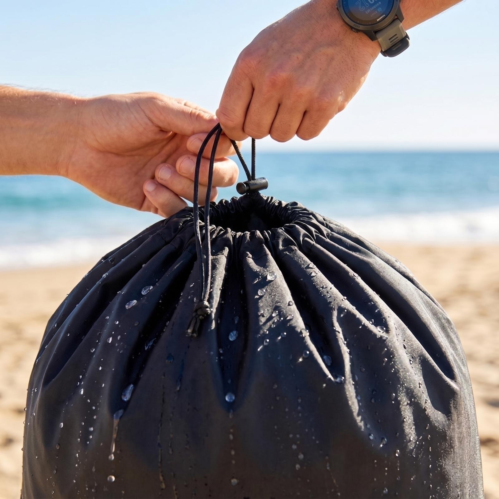 Waterproof Quick-Dry Beach Storage Bag for Swimwear Wetsuits Surf Gear with Drawstring Closure and Durable Material for Outdoor Use One Size чорний
Waterproof Quick-Dry Beach Storage Bag for Swimwear Wetsuits Surf Gear with Drawstring Closure and Durable Material for Outdoor Use One Size чорний