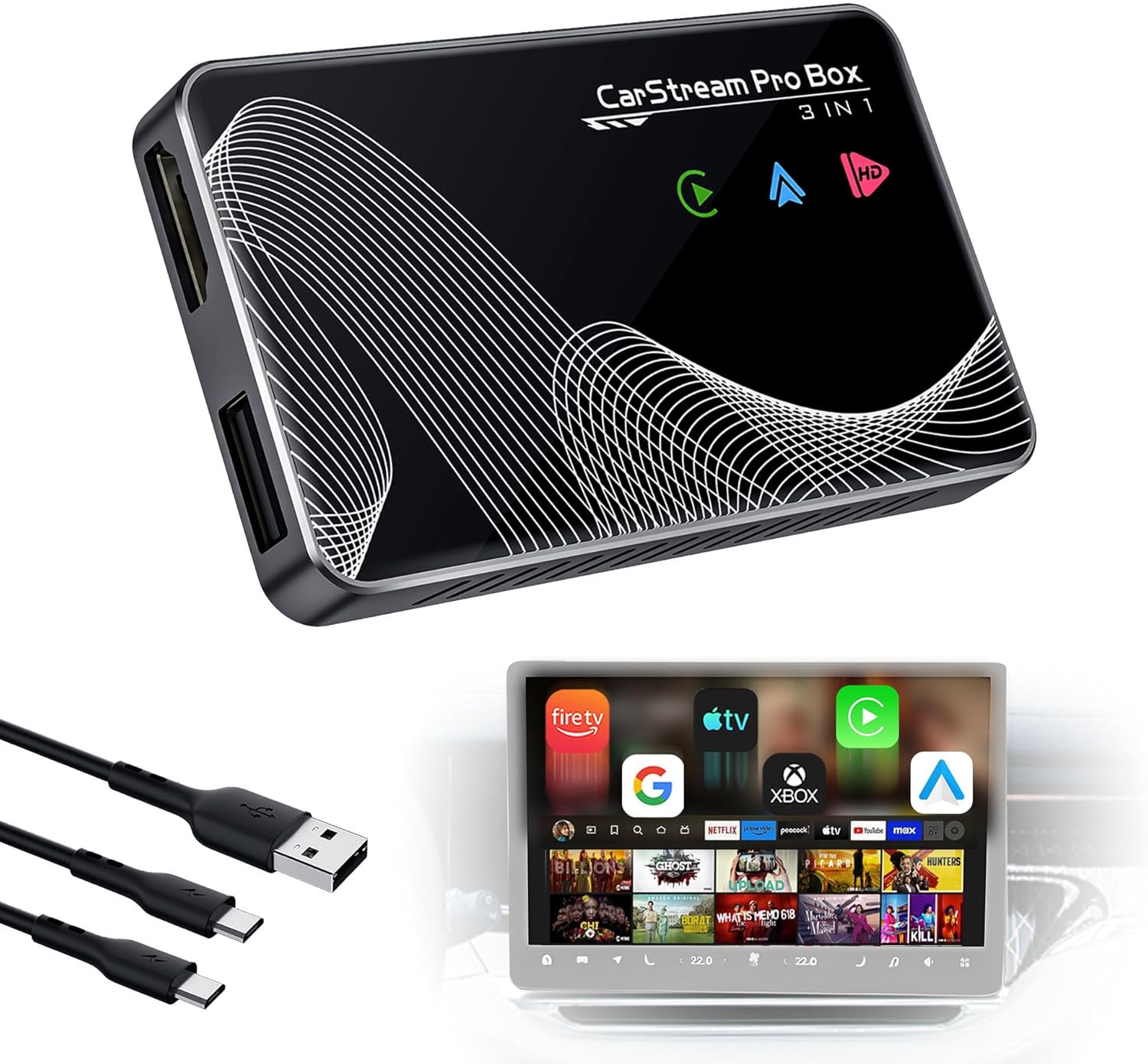 2025 Upgraded 3-in-1 HDMI Car TV, Wireless CarPlay & Android Auto Adapter, Plug & Play for 2016+ Vehicles чорний
2025 Upgraded 3-in-1 HDMI Car TV, Wireless CarPlay & Android Auto Adapter, Plug & Play for 2016+ Vehicles чорний