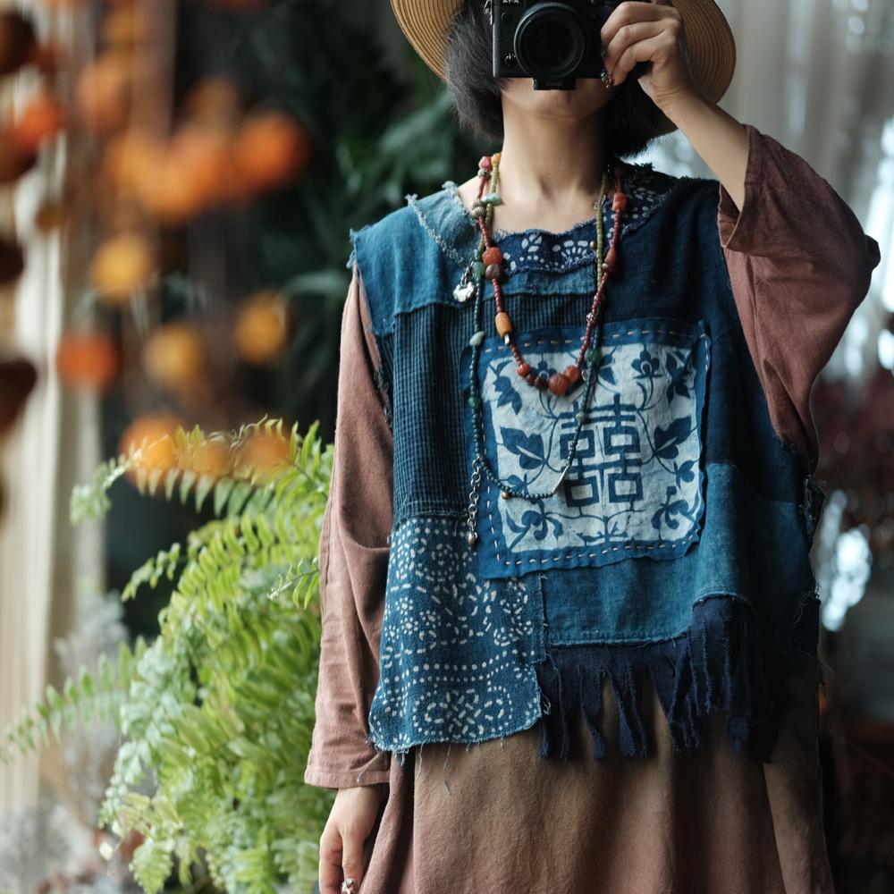 Johnature Женский винтажный синий пэчворк осенний свободный пуловер в китайском стиле женские топы One Size синий
Johnature Женский винтажный синий пэчворк осенний свободный пуловер в китайском стиле женские топы One Size синий