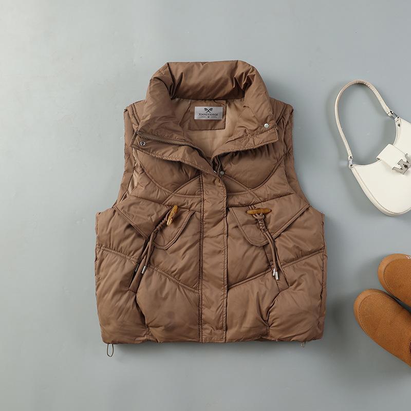 Corner buckle short women s cotton vest autumn and winter new outer wear versatile stand-up collar warm small sleeveless vest vest M чёрный
Corner buckle short women s cotton vest autumn and winter new outer wear versatile stand-up collar warm small sleeveless vest vest M чёрный