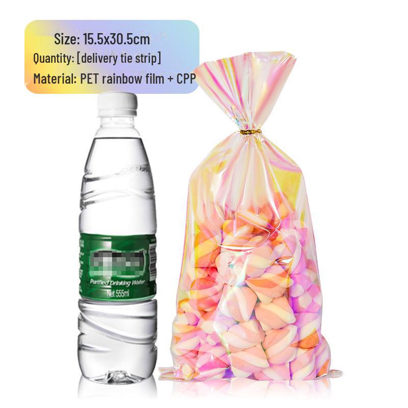 Прозрачный вертикальный пакет для радужного попкорна и закусок из печенья
Прозрачный вертикальный пакет для радужного попкорна и закусок из печенья