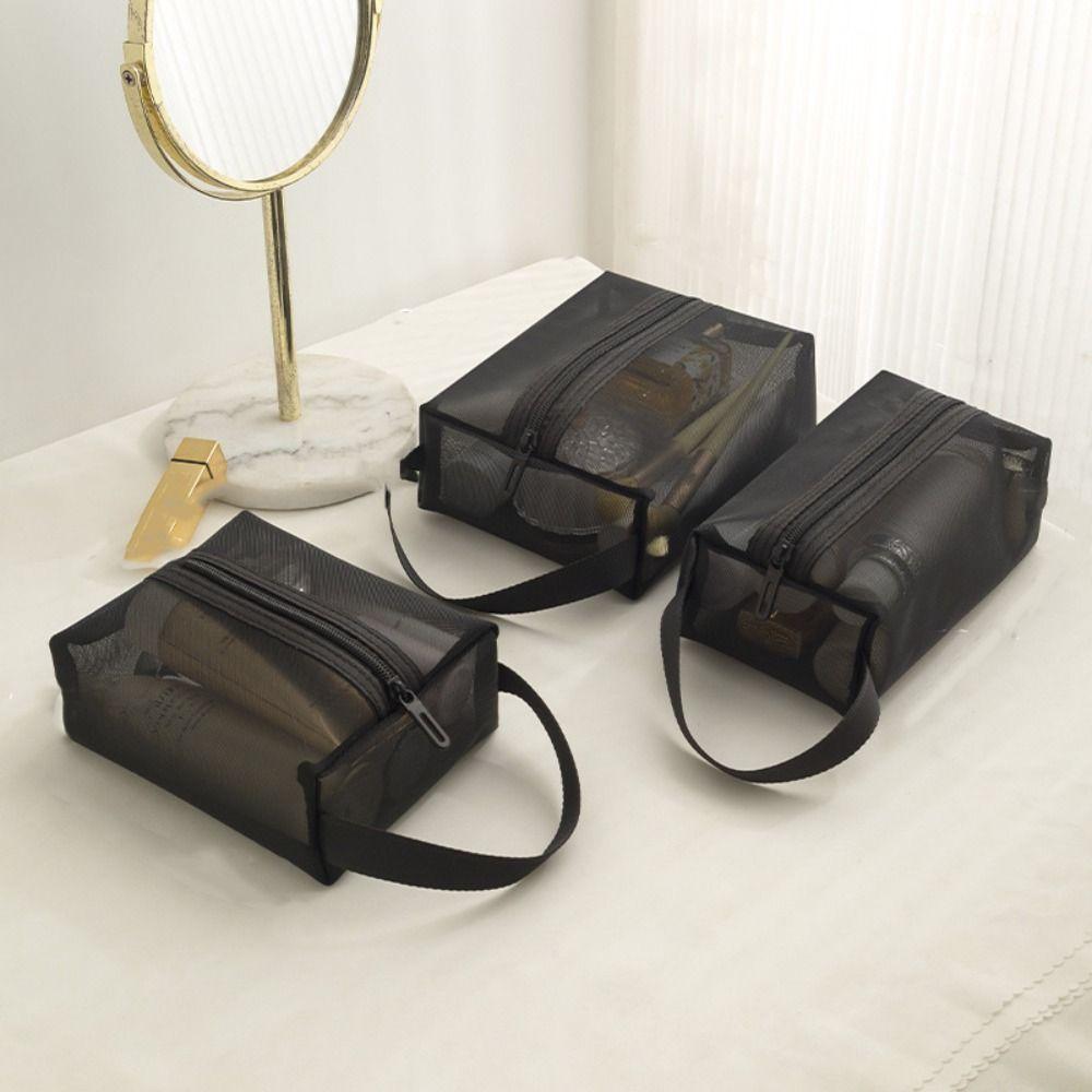 Square Transparent Cosmetic Bag Lightweight Storage Toiletry Bag Casual Mesh Makeup Bag Camping Black-Small
Square Transparent Cosmetic Bag Lightweight Storage Toiletry Bag Casual Mesh Makeup Bag Camping Black-Small