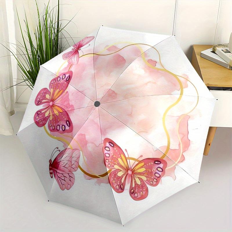 Butterfly Watercolor Automatic Folding Umbrella Simple 8 Rib Design, Bright Cartoon Pattern, Durable Iron Frame, Suitable For Travel, Outdo
Butterfly Watercolor Automatic Folding Umbrella Simple 8 Rib Design, Bright Cartoon Pattern, Durable Iron Frame, Suitable For Travel, Outdo