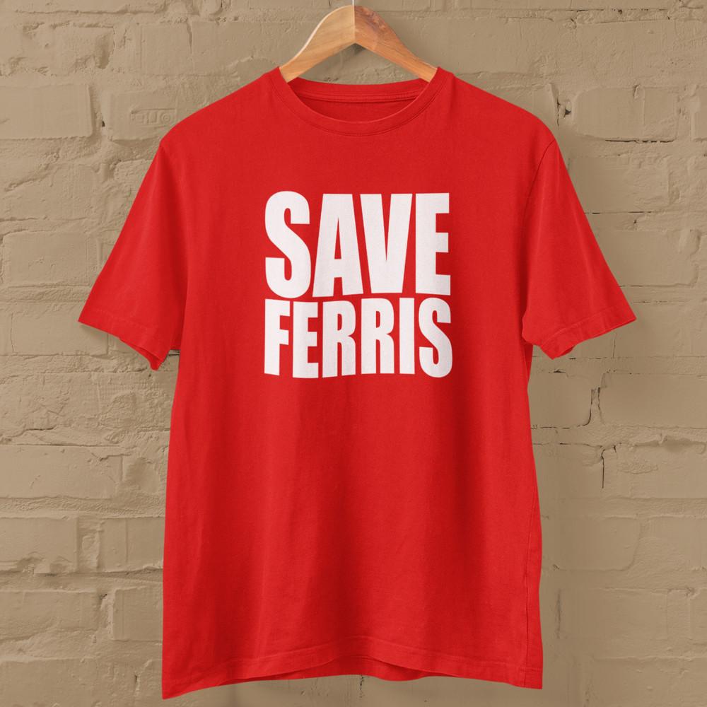 SAVE FERRIS T-SHIRT (Buellers Day Off Leisure Rules Cult 80s movie breakfast) Unisex T-Shirt L
SAVE FERRIS T-SHIRT (Buellers Day Off Leisure Rules Cult 80s movie breakfast) Unisex T-Shirt L