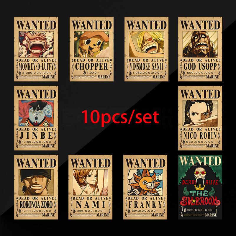 10Pcs Anime One Piece Luffy 3 Billion Zoro Bounty Wantedposters Four Emperors Kid Action Figures Vintage Walldecoration Poster
10Pcs Anime One Piece Luffy 3 Billion Zoro Bounty Wantedposters Four Emperors Kid Action Figures Vintage Walldecoration Poster