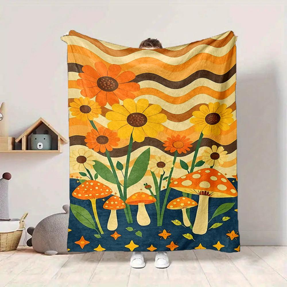 1pc Mushroom Sunflower Lightweight Flannel Blanket, Comfortable and Warm Blanket, for Office and Camping Sofa Bed, Livingroom167 130cmx150cm
1pc Mushroom Sunflower Lightweight Flannel Blanket, Comfortable and Warm Blanket, for Office and Camping Sofa Bed, Livingroom167 130cmx150cm