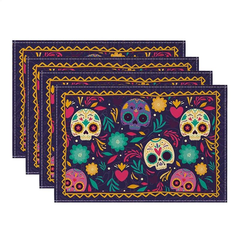 Halloween Table Placemats Chrysanthemum Skull Kitchen Table Mats Seasonal Table Mats 4pcs Kitchen Halloween Decoration Table 45x30cm
Halloween Table Placemats Chrysanthemum Skull Kitchen Table Mats Seasonal Table Mats 4pcs Kitchen Halloween Decoration Table 45x30cm