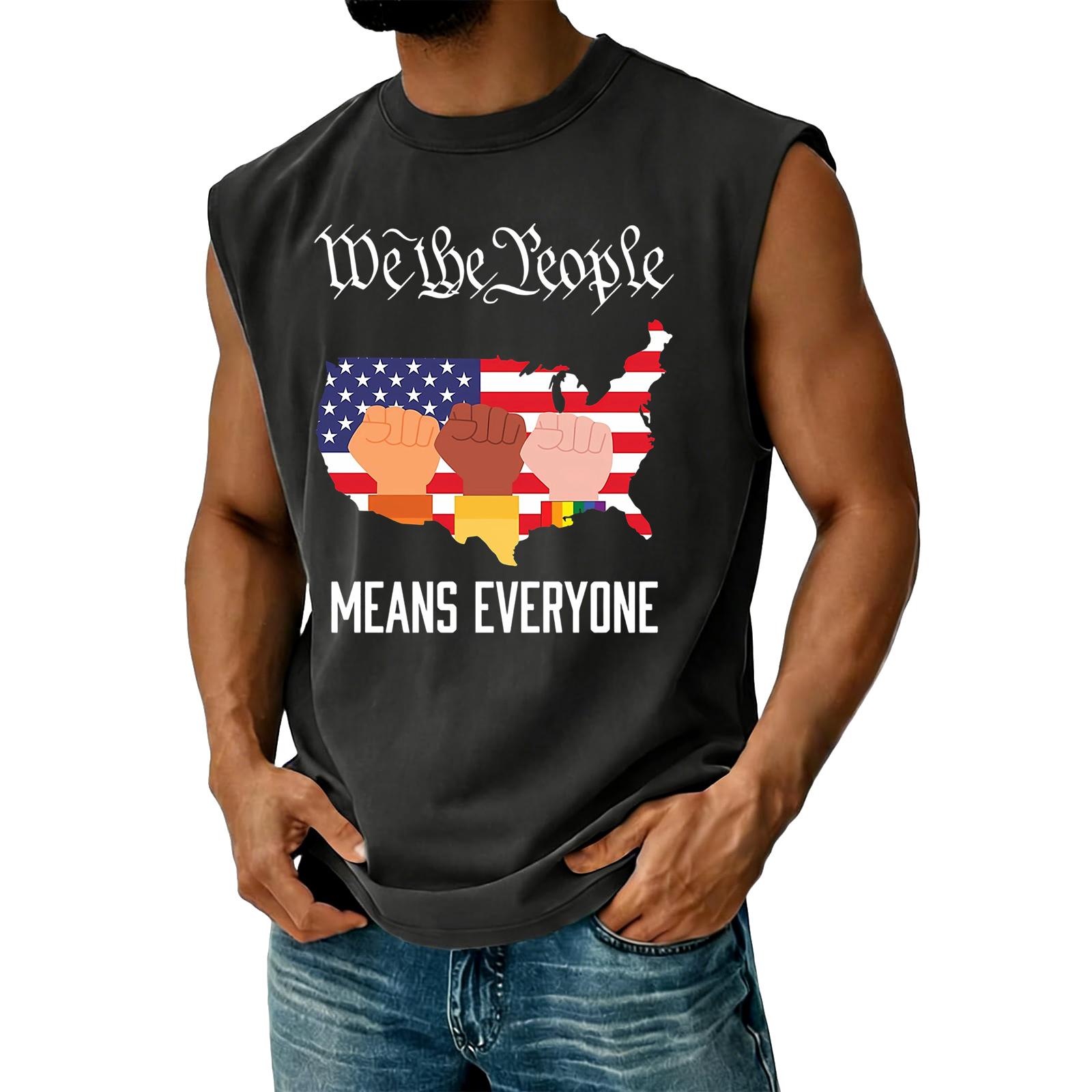 Sleeveless Crew Neck Graphic Tee with States Map and Raised Fists Print Comfortable Cotton Material Casual Fit Top XL
Sleeveless Crew Neck Graphic Tee with States Map and Raised Fists Print Comfortable Cotton Material Casual Fit Top XL