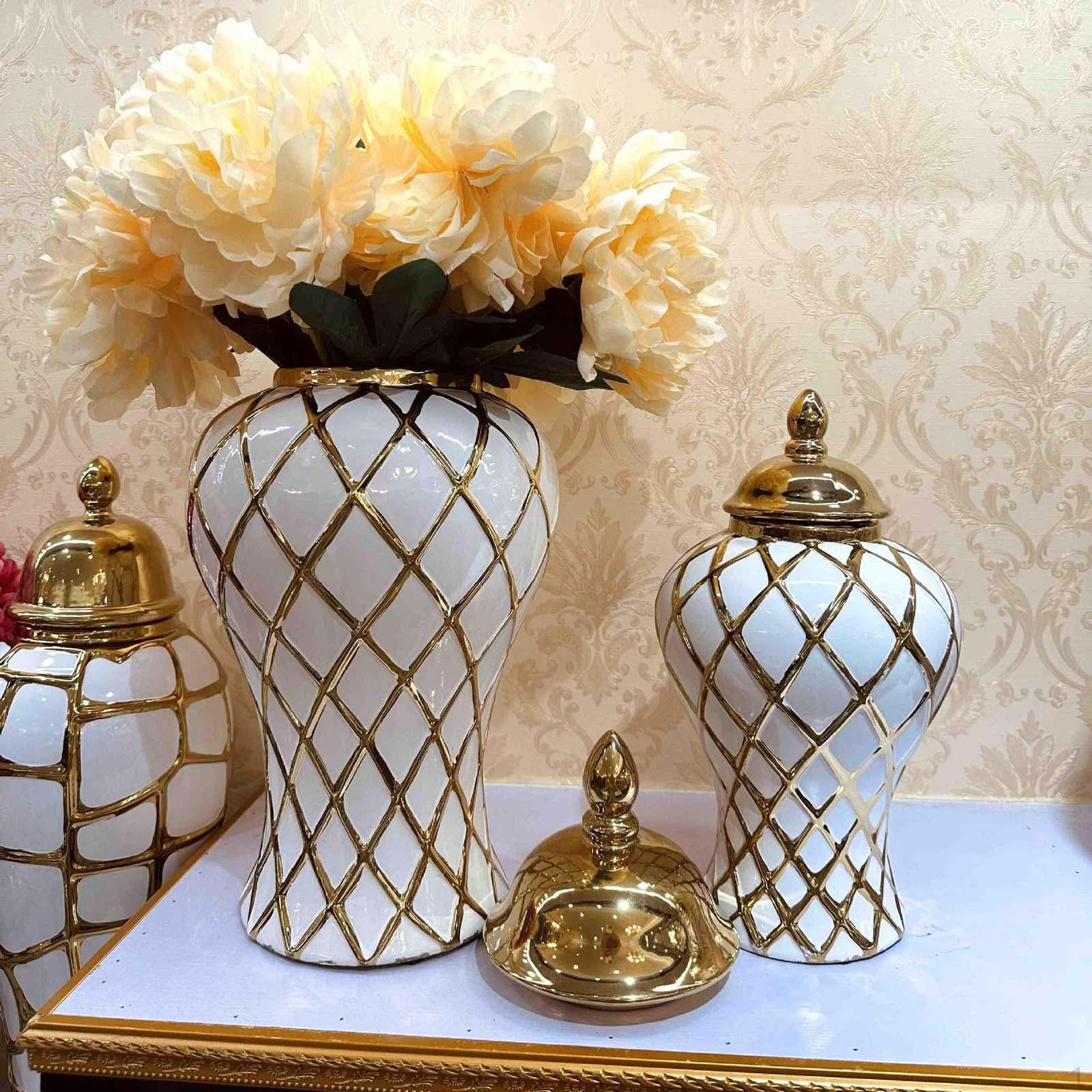 Porcelain Ginger Jar Ceramic Vase Floral 12 Holder with Lid Chinese Decorative Temple for
Porcelain Ginger Jar Ceramic Vase Floral 12 Holder with Lid Chinese Decorative Temple for