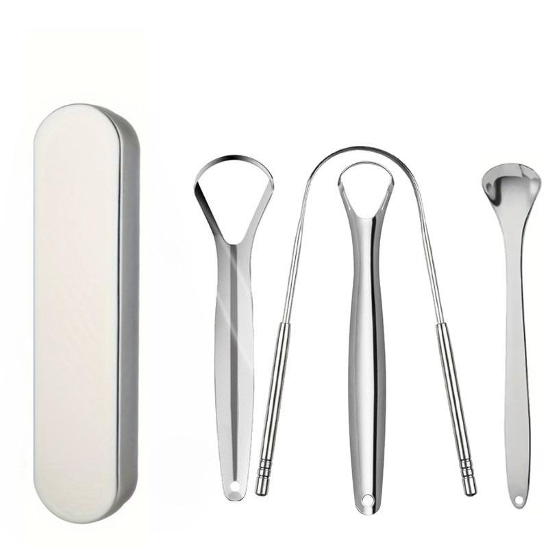 4pcs Stainless Steel Tongue Scraper Set Reusable Oral Care Tools for Cleaning of Thick Tongue Coating,Suitable for family trip
4pcs Stainless Steel Tongue Scraper Set Reusable Oral Care Tools for Cleaning of Thick Tongue Coating,Suitable for family trip