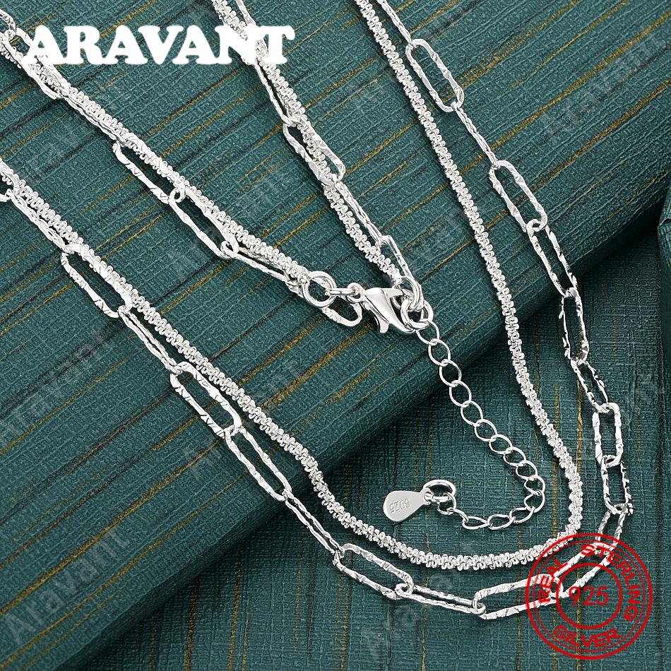 Серебряная цепочка-колье 925 пробы, плетеная, овальная, двойная - Изысканные и милые украшения для свадебной вечеринки для женщин
Серебряная цепочка-колье 925 пробы, плетеная, овальная, двойная - Изысканные и милые украшения для свадебной вечеринки для женщин