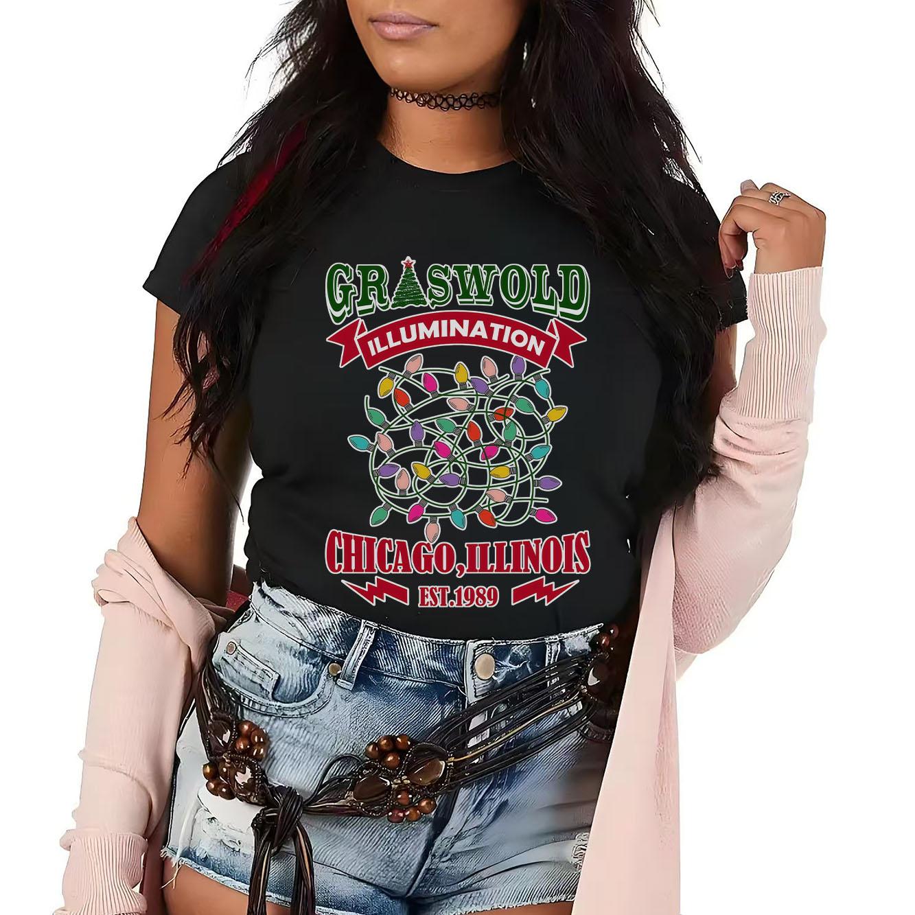 Fashionable Christmas Happy Lantern Printed Pattern Short Sleeve Round Neck Versatile Womens Festival Tshirt S
Fashionable Christmas Happy Lantern Printed Pattern Short Sleeve Round Neck Versatile Womens Festival Tshirt S