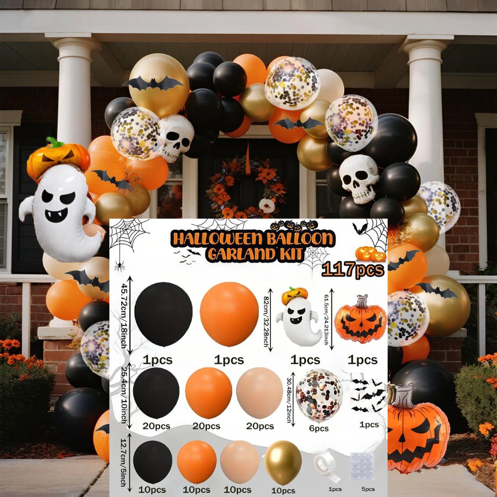 117 Pieces Orange Color Halloween Balloon Arch Set for Halloween Party Outdoor Decoration Birthday Party Festive Party Etc Other
117 Pieces Orange Color Halloween Balloon Arch Set for Halloween Party Outdoor Decoration Birthday Party Festive Party Etc Other