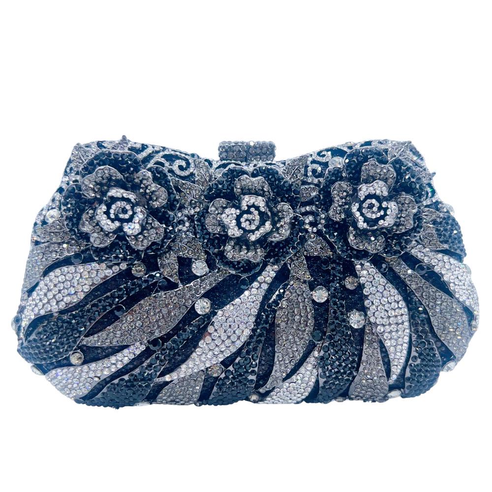 Rose Flower Diamond-Inlaid Stone Clutch: Elegant Metal Evening Bag for Women
Rose Flower Diamond-Inlaid Stone Clutch: Elegant Metal Evening Bag for Women