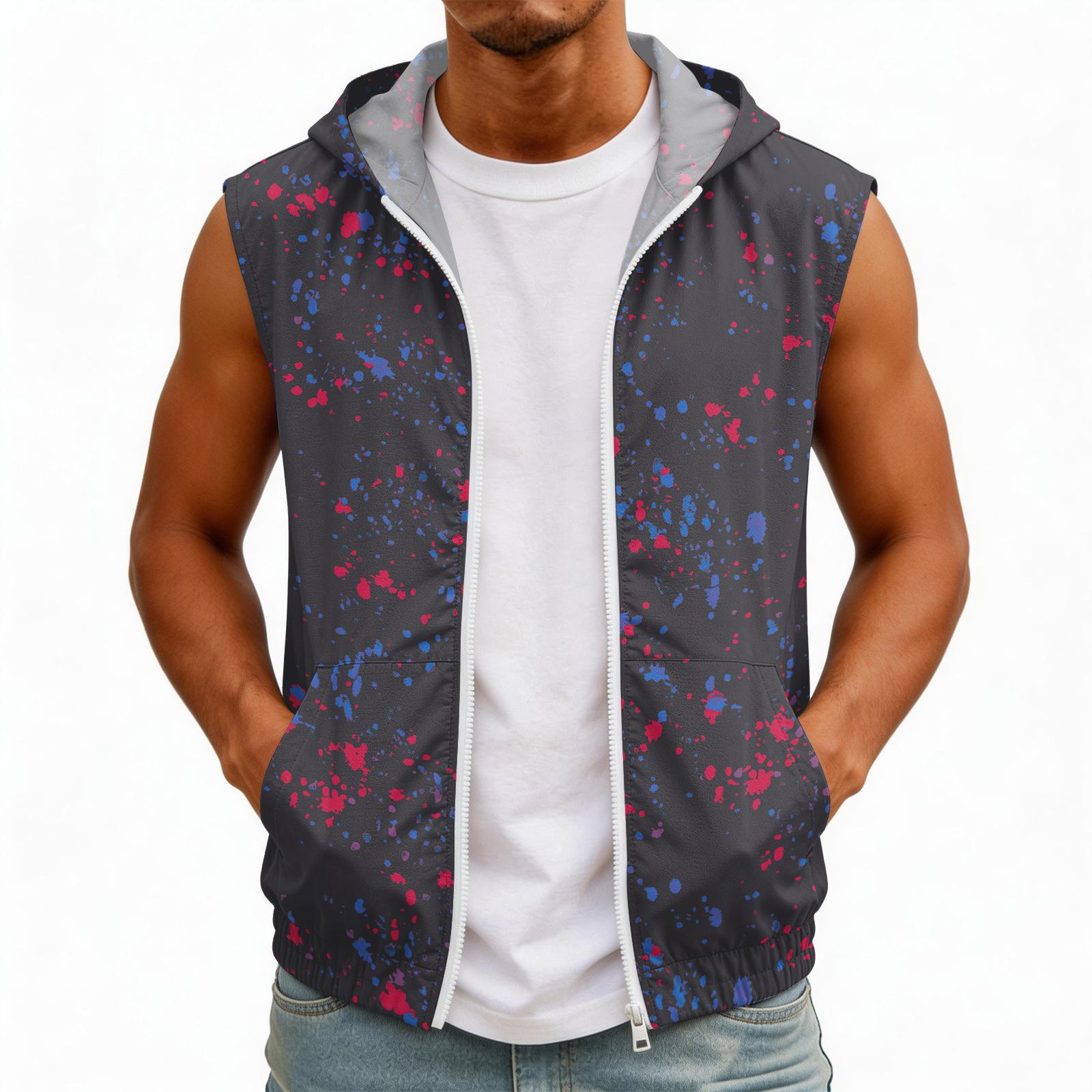 Men s Lightweight Sleeveless Hooded Sun Protection Shirt with Ink Print Design and Functional Pockets Suitable for Outdoor Activities M
Men s Lightweight Sleeveless Hooded Sun Protection Shirt with Ink Print Design and Functional Pockets Suitable for Outdoor Activities M