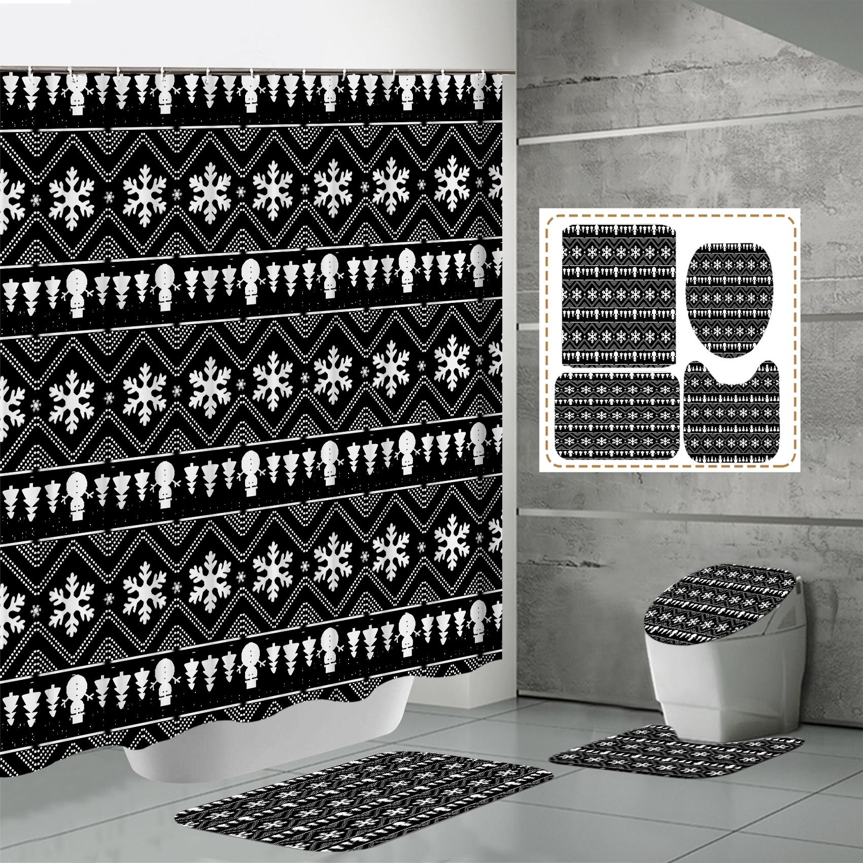 4 ШТ. Наборы штор для душа со шторкой для душа и ковриками, коврик для крышки унитаза, U-образный коврик и коврик для ванной, набор для ванной комнаты с 12 крючками One Size
4 ШТ. Наборы штор для душа со шторкой для душа и ковриками, коврик для крышки унитаза, U-образный коврик и коврик для ванной, набор для ванной комнаты с 12 крючками One Size