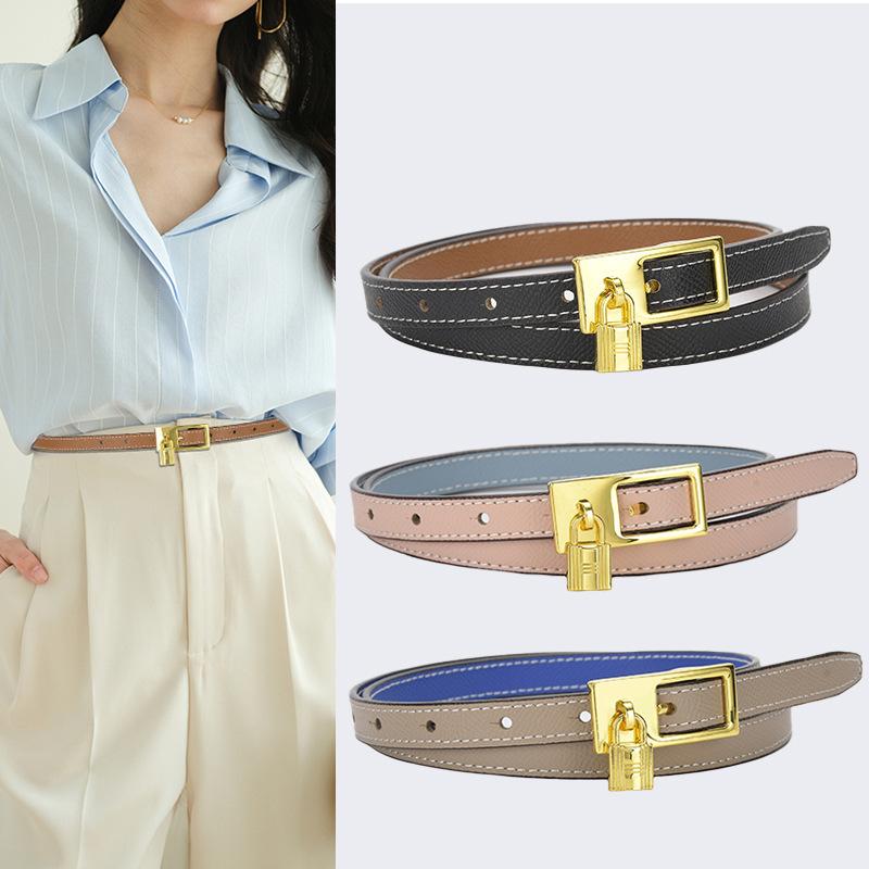 Four Seasons Available New Belt Women S Fashion Cowhide Belt Lock Head Needle Buckle Free Adjustable Pants Bag Versatile Thin Belt 105cm
Four Seasons Available New Belt Women S Fashion Cowhide Belt Lock Head Needle Buckle Free Adjustable Pants Bag Versatile Thin Belt 105cm