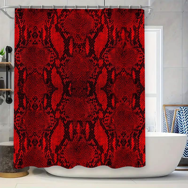 Red Black Snake Print Shower Curtain Waterproof Fabric Bathtub Decoration Home Decor Customizable Size Options Available Bathroo W60H190(CM)-1 Pcs
Red Black Snake Print Shower Curtain Waterproof Fabric Bathtub Decoration Home Decor Customizable Size Options Available Bathroo W60H190(CM)-1 Pcs
