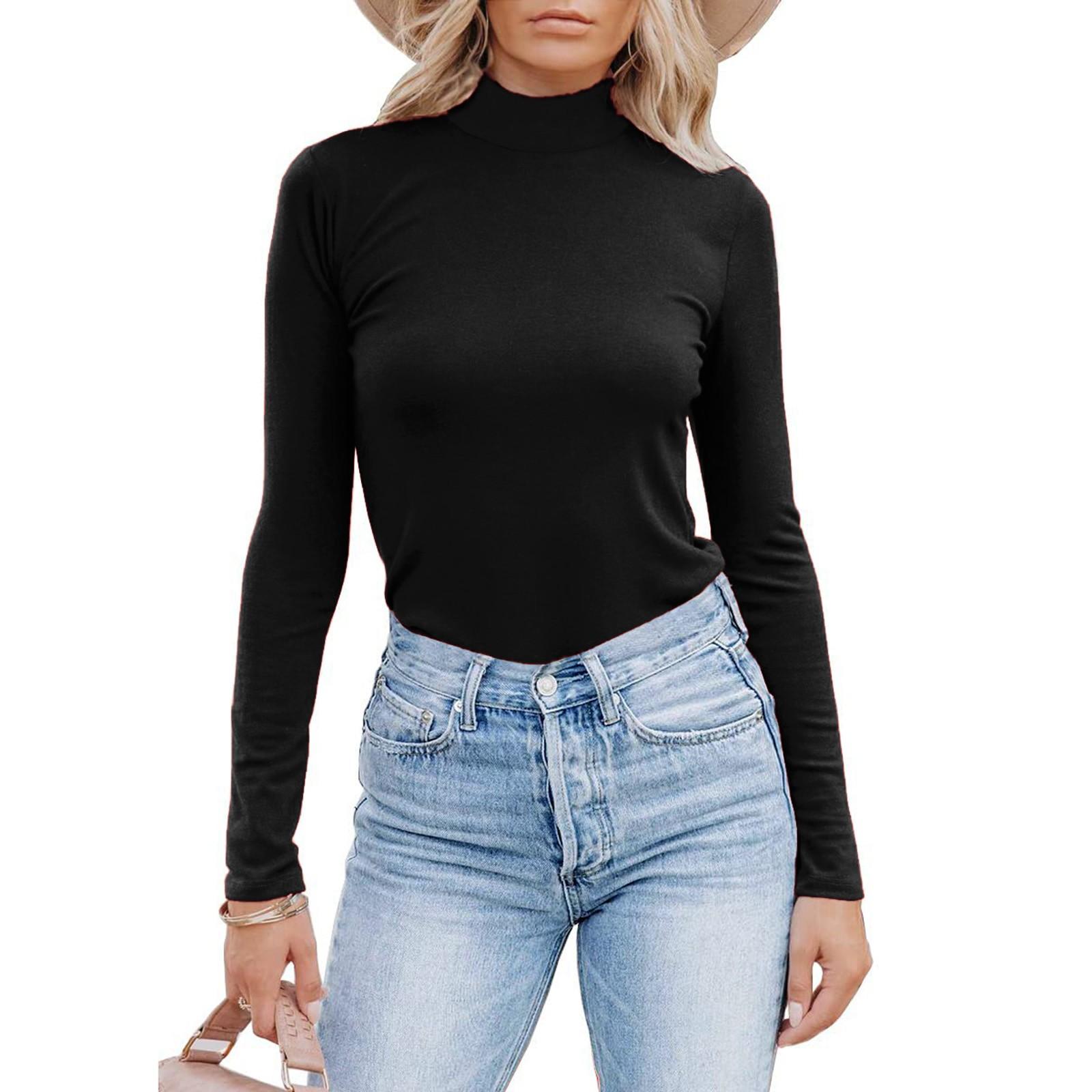 Женские рубашки с высоким воротником и длинными рукавами, облегающие повседневные пуловеры с воротником-стойкой, многослойные футболки XXXL чёрный
Женские рубашки с высоким воротником и длинными рукавами, облегающие повседневные пуловеры с воротником-стойкой, многослойные футболки XXXL чёрный