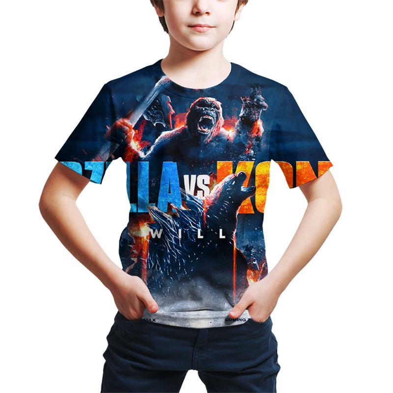 Літні футболки з круглим вирізом з 3D-принтом Годзілла проти Конга, модні, повсякденні, з коротким рукавом, дитячі, для хлопчика 130
Літні футболки з круглим вирізом з 3D-принтом Годзілла проти Конга, модні, повсякденні, з коротким рукавом, дитячі, для хлопчика 130