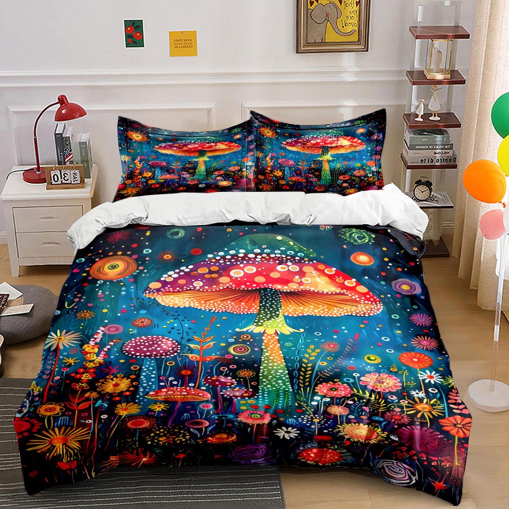 Colorful mushrooms and flowers. Bedding sets Duvet cover sets Duvet covers Pillowcases(1 * Duvet Cover 2 * Pillowcases, without duvet insert) 135x200cm
Colorful mushrooms and flowers. Bedding sets Duvet cover sets Duvet covers Pillowcases(1 * Duvet Cover 2 * Pillowcases, without duvet insert) 135x200cm