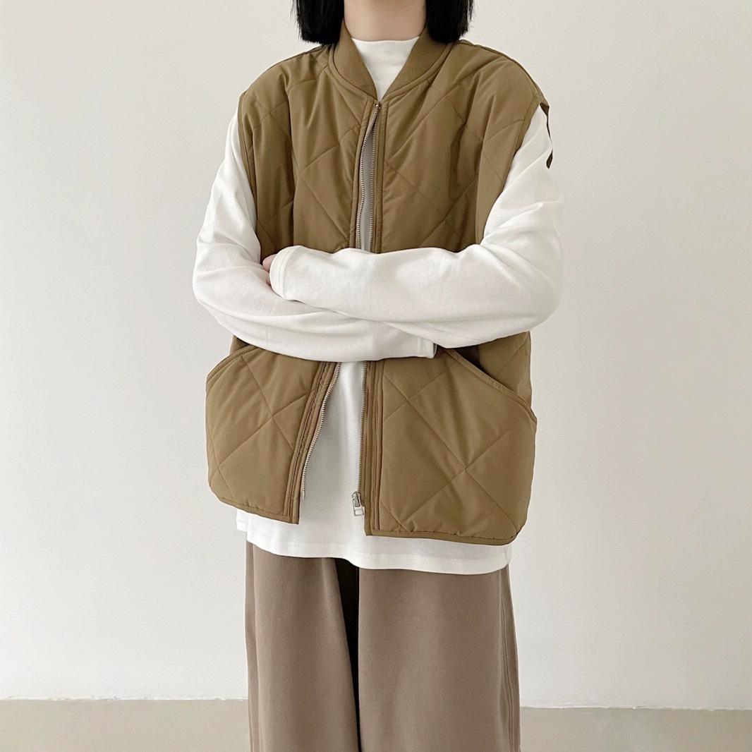 Унисекс стеганый жилет в японском стиле с бейсбольным воротником - Уютное тепло с хлопковой подкладкой для осени и зимы Medium 
Унисекс стеганый жилет в японском стиле с бейсбольным воротником - Уютное тепло с хлопковой подкладкой для осени и зимы Medium