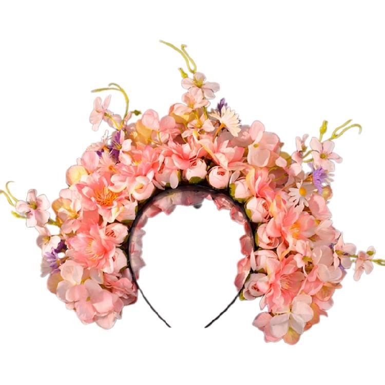 Sophisticated Floral Crown Hair Bands Traditional Ethnic Hair Accessory Double sided Fabric Flower Headband for Women рожевий
Sophisticated Floral Crown Hair Bands Traditional Ethnic Hair Accessory Double sided Fabric Flower Headband for Women рожевий