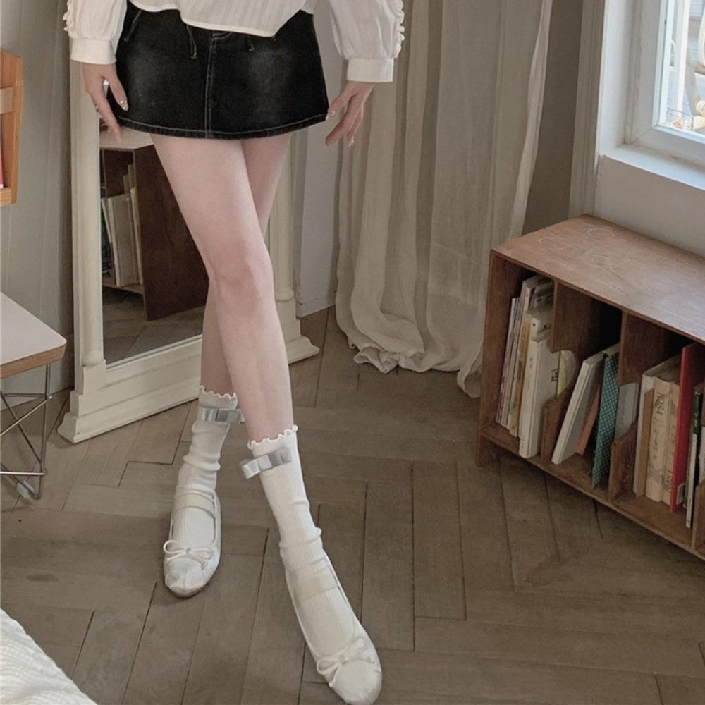 Foot Mid-Calf Thin Bow Calf Socks Stacked Socks Women s Hosiery Balletcore Style Socks белый/чёрный
Foot Mid-Calf Thin Bow Calf Socks Stacked Socks Women s Hosiery Balletcore Style Socks белый/чёрный