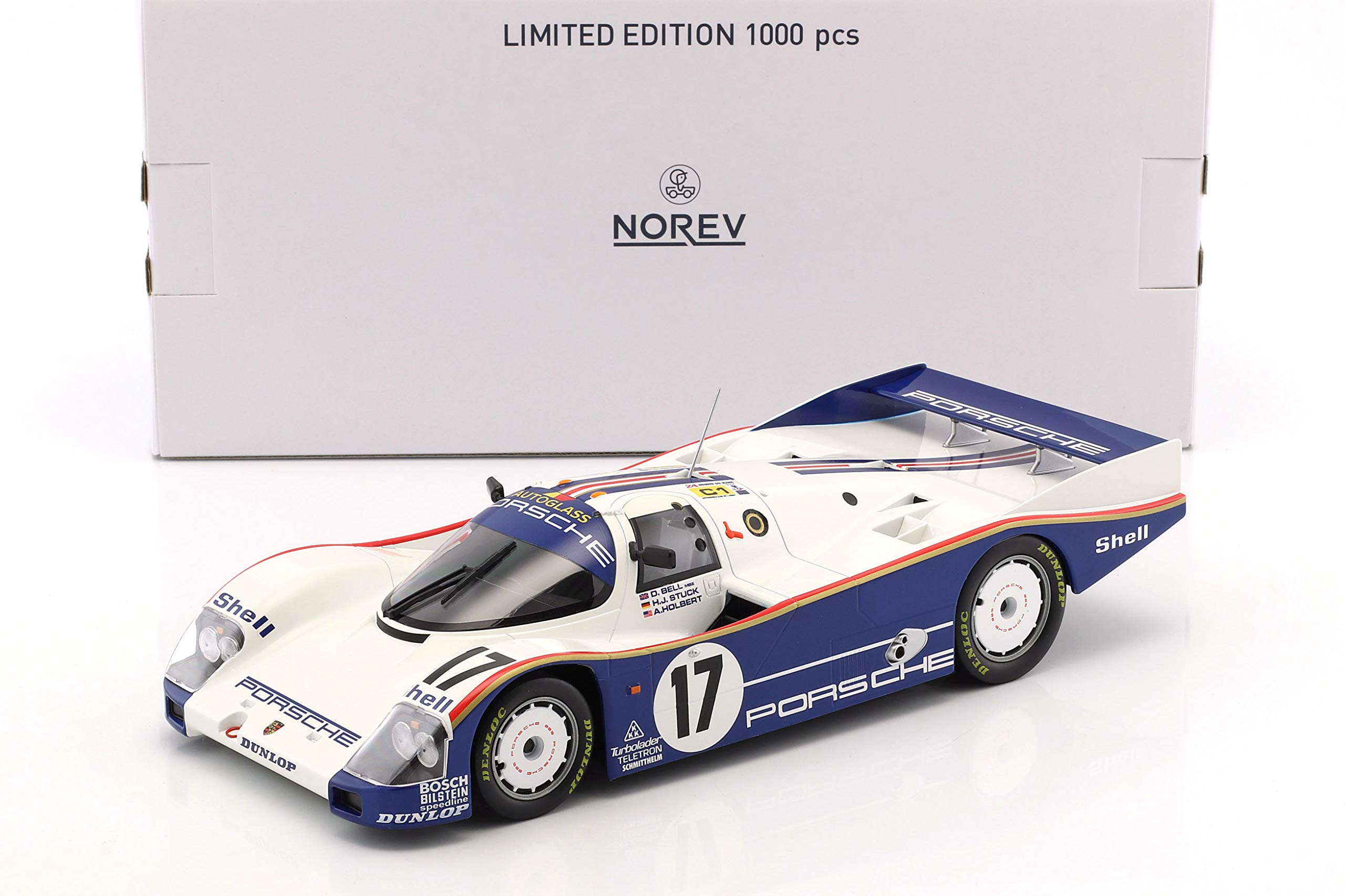Noreb Diecast Porsche 962C Rothmans Stuck LM87 Winning car with decals 1/18 No.17 D. Bell/A. Holbert/H.
Noreb Diecast Porsche 962C Rothmans Stuck LM87 Winning car with decals 1/18 No.17 D. Bell/A. Holbert/H.