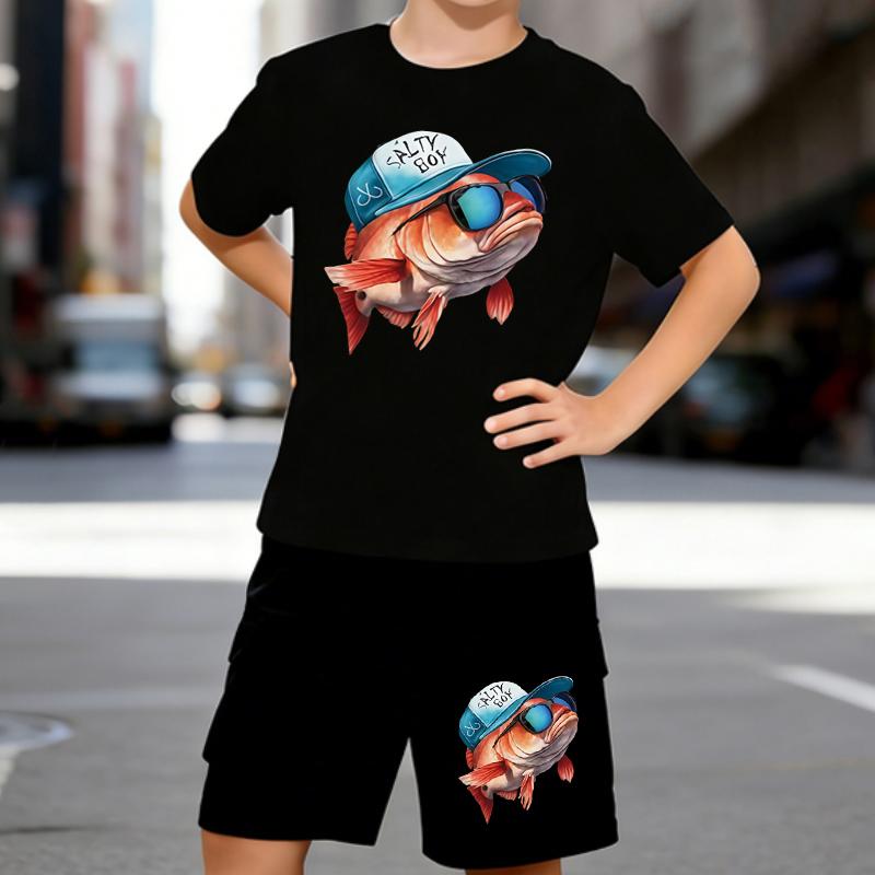Boys 2 Piece Cartoon fish printed Outfit, Short Sleeve T-Shirt and Shorts Set for Kids Age 5-14,White Sporty Casual Summer Clothes 5-6 Years чёрный
Boys 2 Piece Cartoon fish printed Outfit, Short Sleeve T-Shirt and Shorts Set for Kids Age 5-14,White Sporty Casual Summer Clothes 5-6 Years чёрный