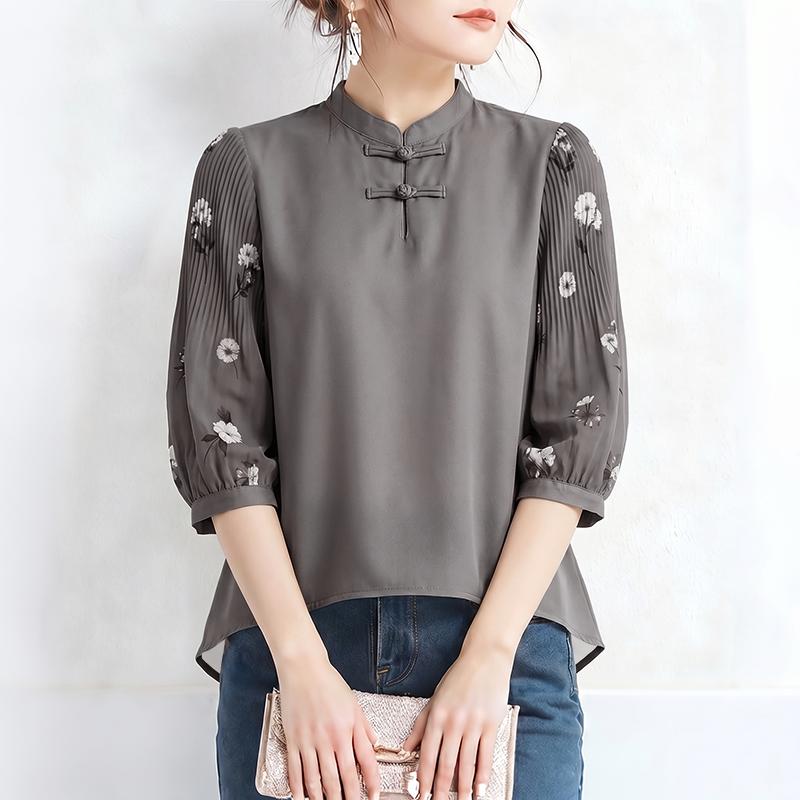ZANZEA Women Elegant Floral Print Splice 3/4 Sleeve Loose Casual Stand Collar Blouse 5XL темно-сірий
ZANZEA Women Elegant Floral Print Splice 3/4 Sleeve Loose Casual Stand Collar Blouse 5XL темно-сірий
